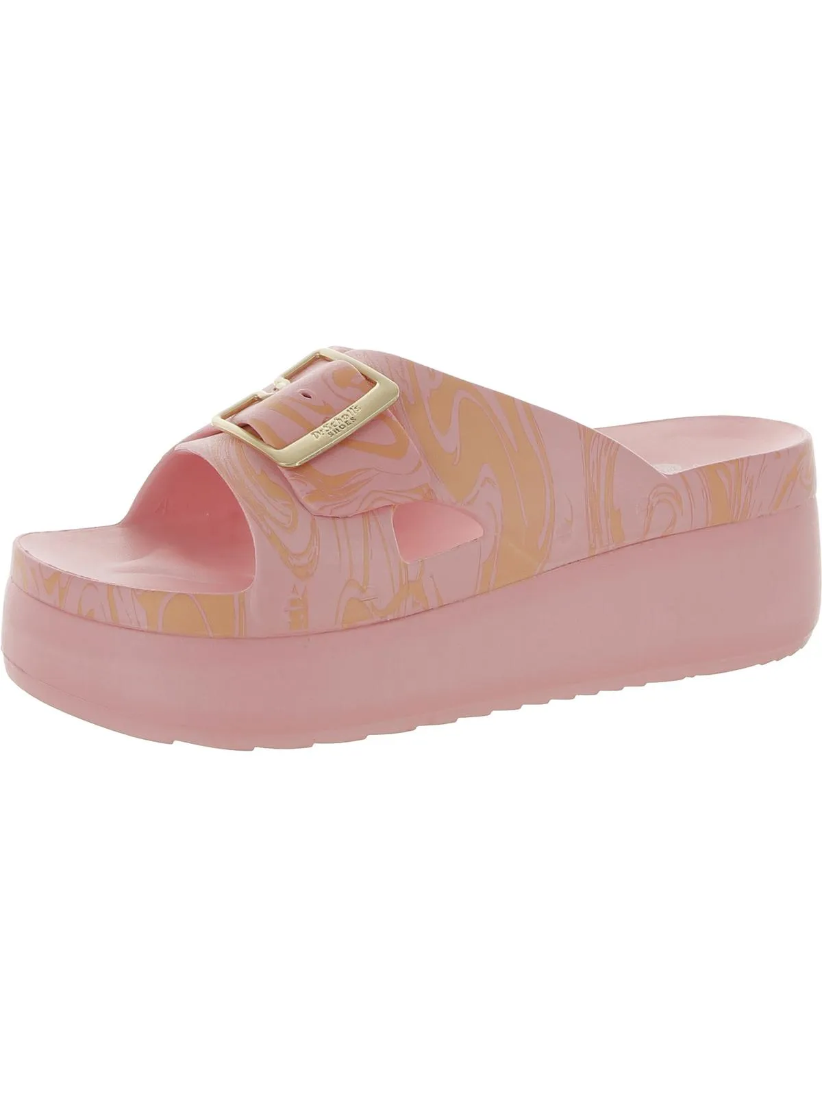 Original Goals Womens Faux Leather Slip On Wedge Sandals