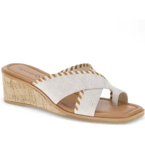 PAIGE Womens Snake Print Manmade Wedge Sandals