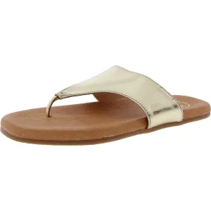 Paige Womens Solid Leather Thong Sandals