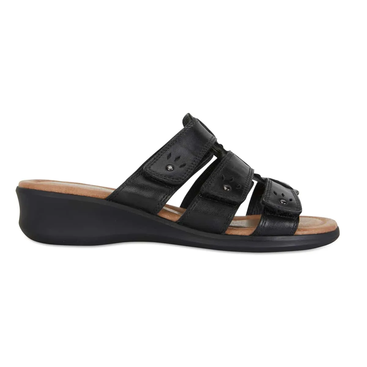 Pamela Sandal in Black Leather