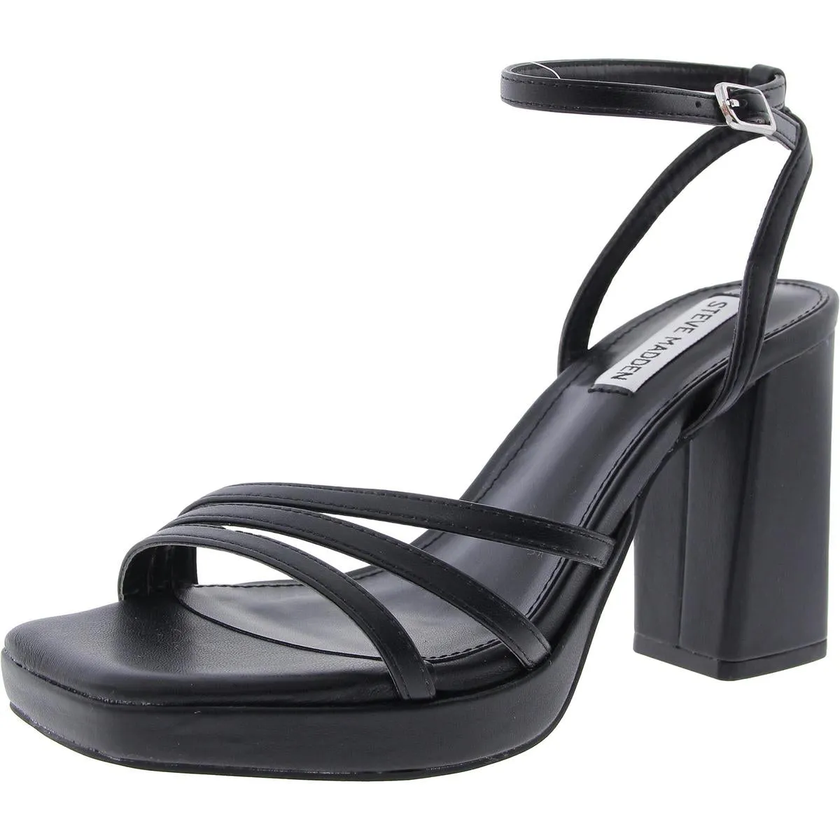 Panic Womens Faux Leather Block Heel