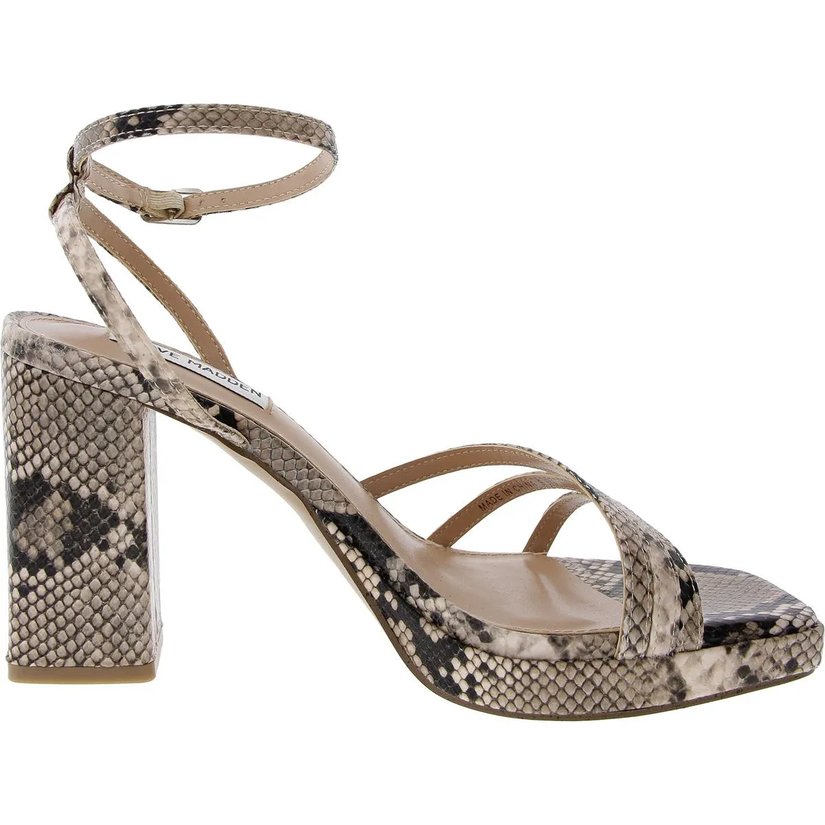 Panic Womens Faux Leather Block Heel