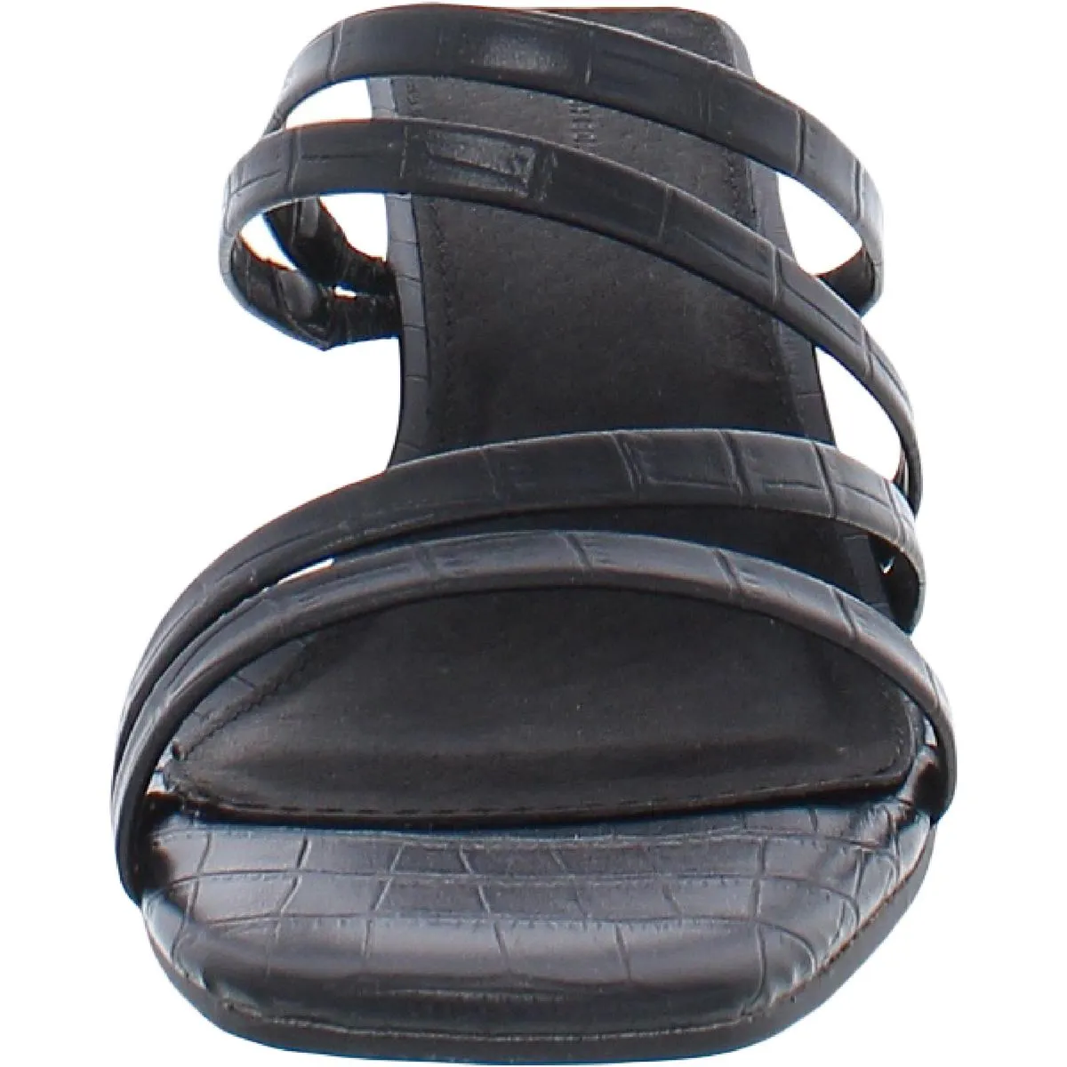 Parker Womens Faux Leather Square Toe Block Heels