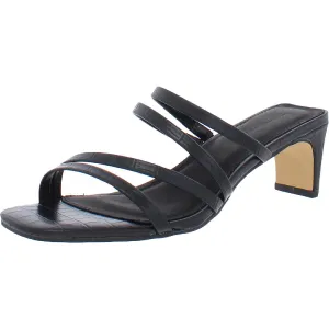 Parker Womens Faux Leather Square Toe Block Heels