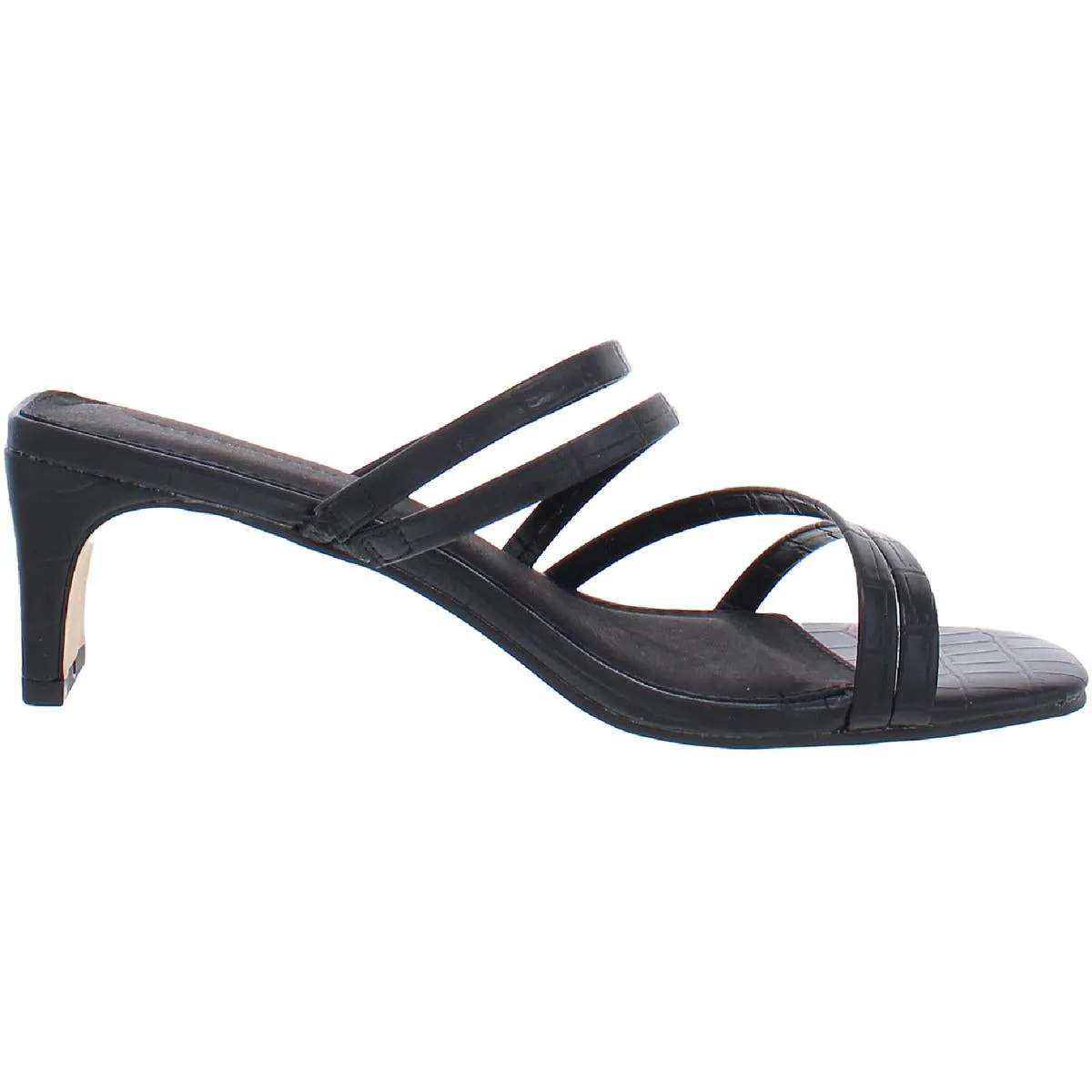 Parker Womens Faux Leather Square Toe Block Heels