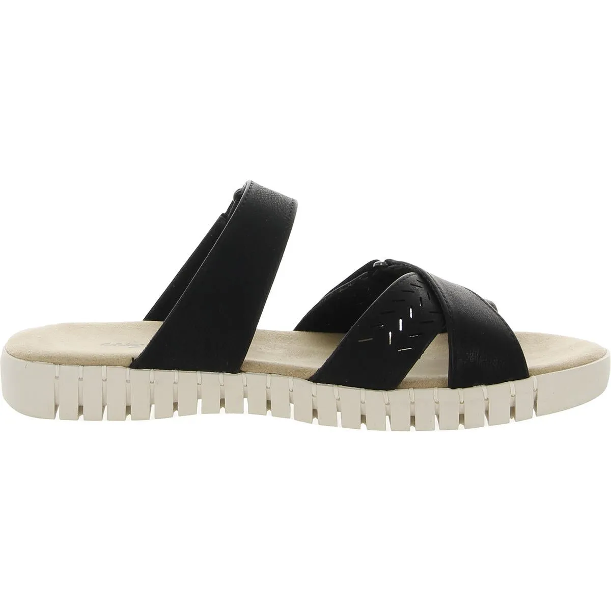 Patricia Womens Faux Leather Slip-On Slide Sandals
