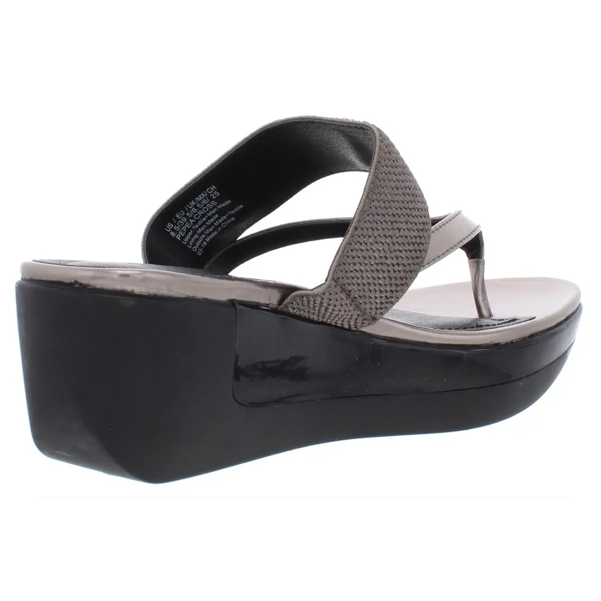 Pepea Cross Womens Patent Platform Wedge Sandals
