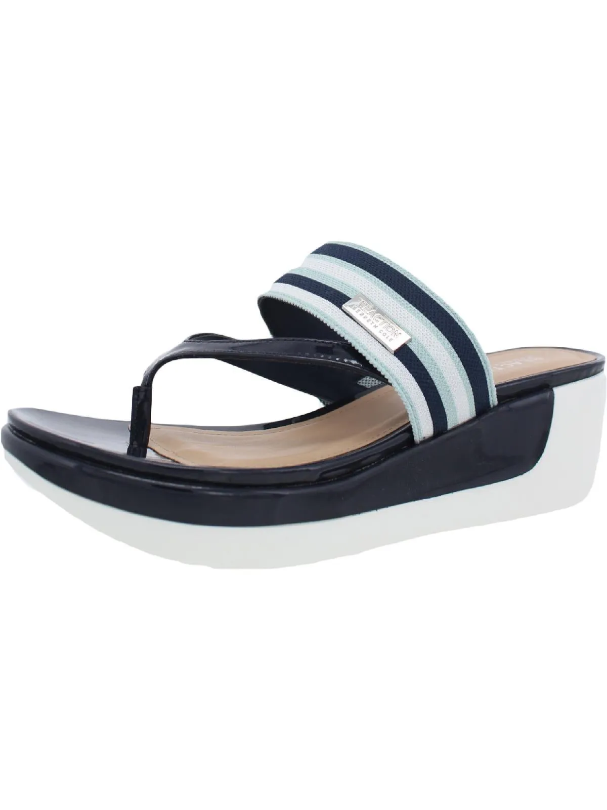 Pepea Cross Womens Patent Platform Wedge Sandals