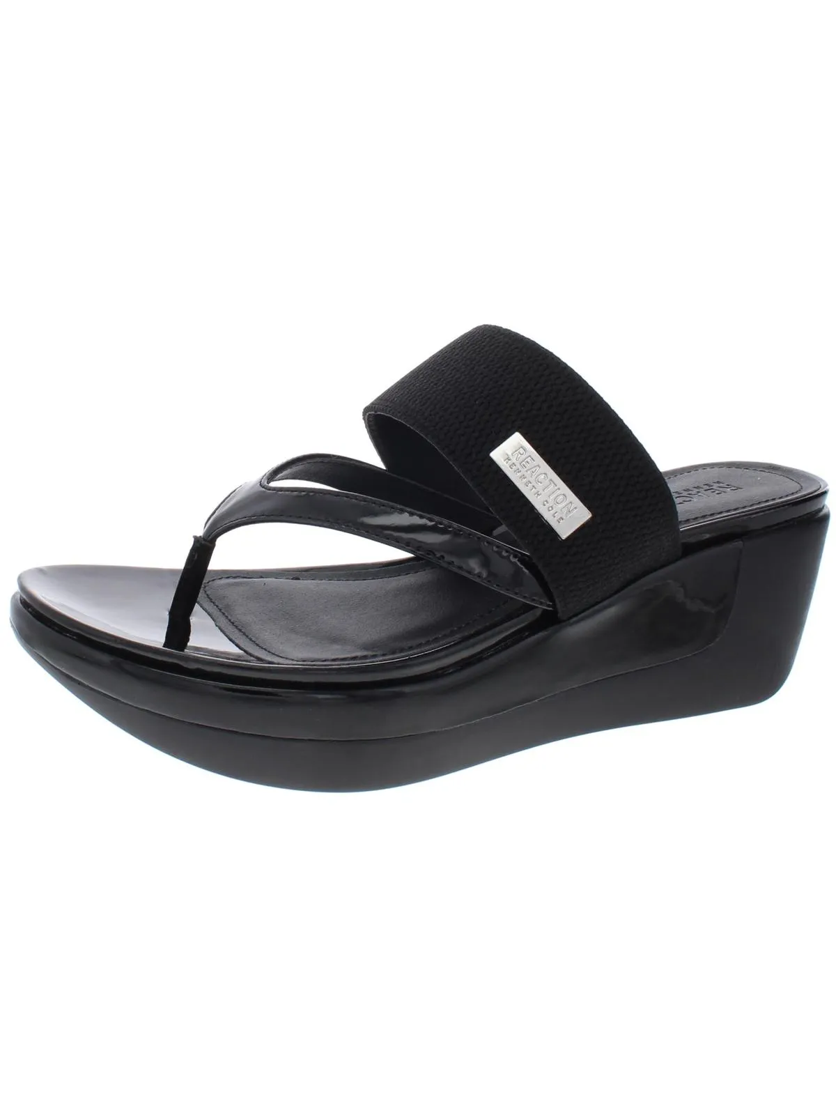 Pepea Cross Womens Patent Platform Wedge Sandals
