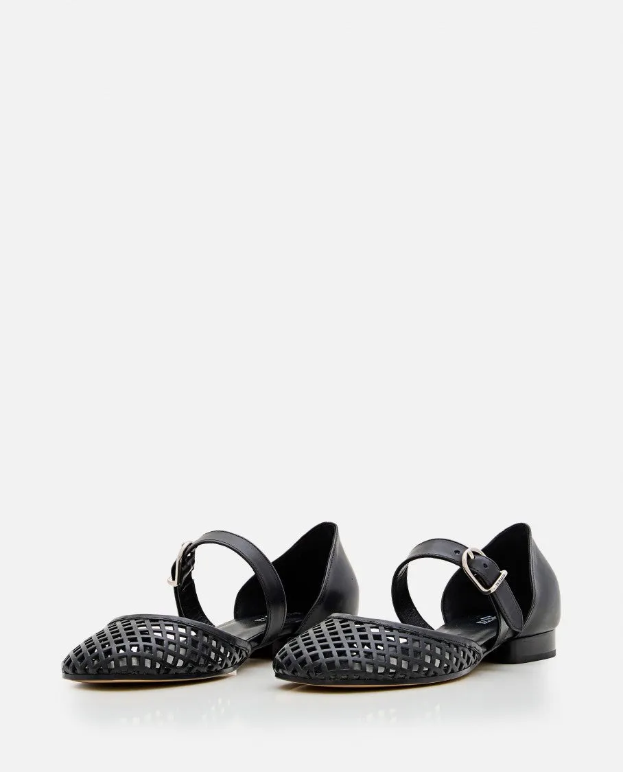 Perforated Net Ballerinas