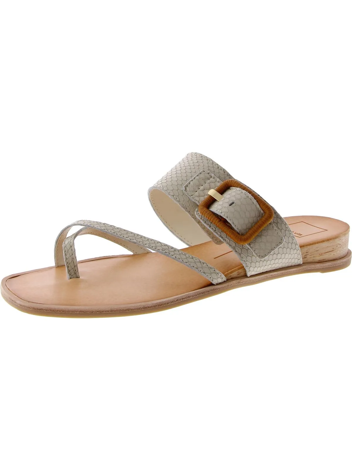 Perris Womens Leather Buckle Thong Sandals