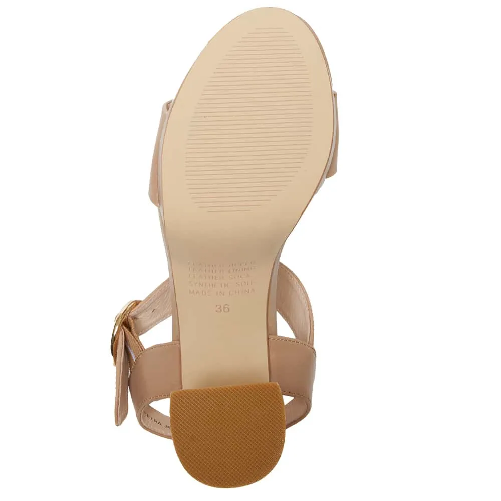 Petra Heel in Nude Leather