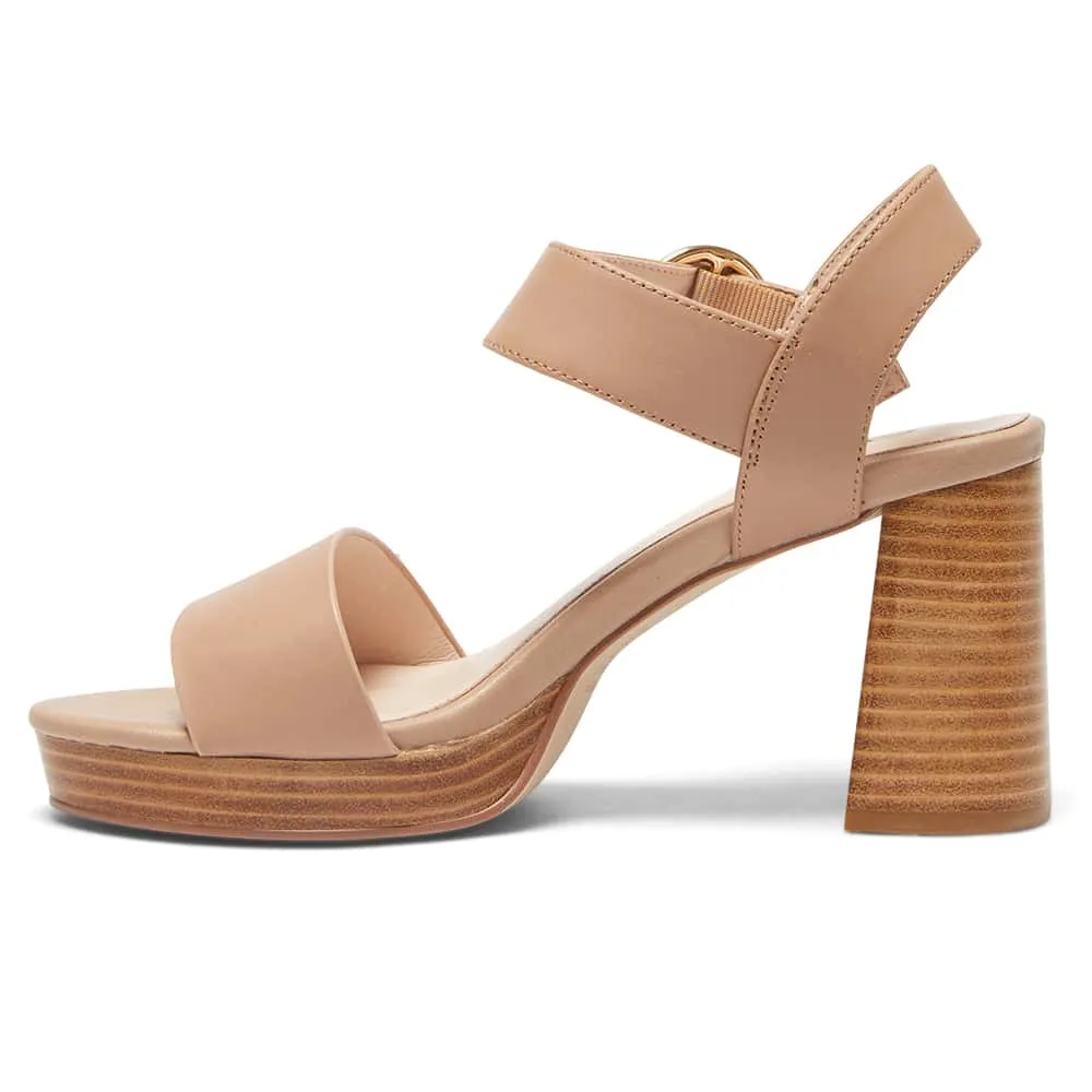 Petra Heel in Nude Leather