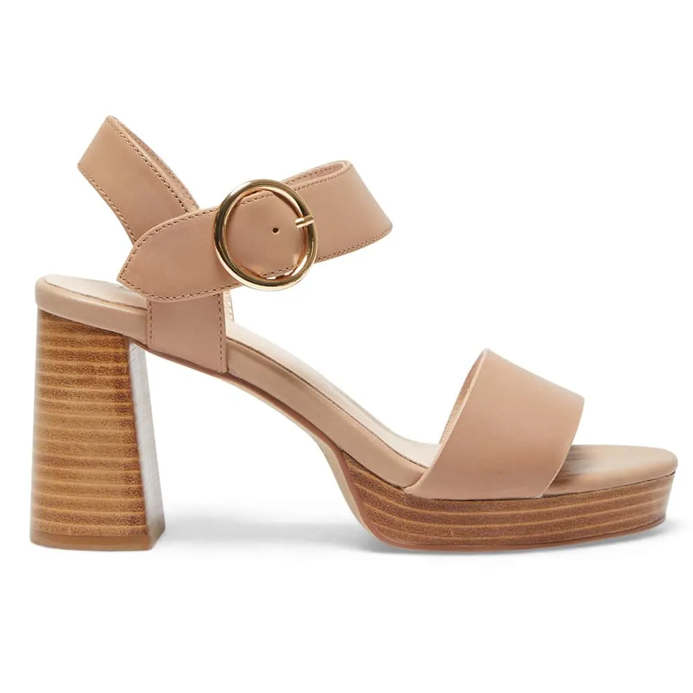 Petra Heel in Nude Leather