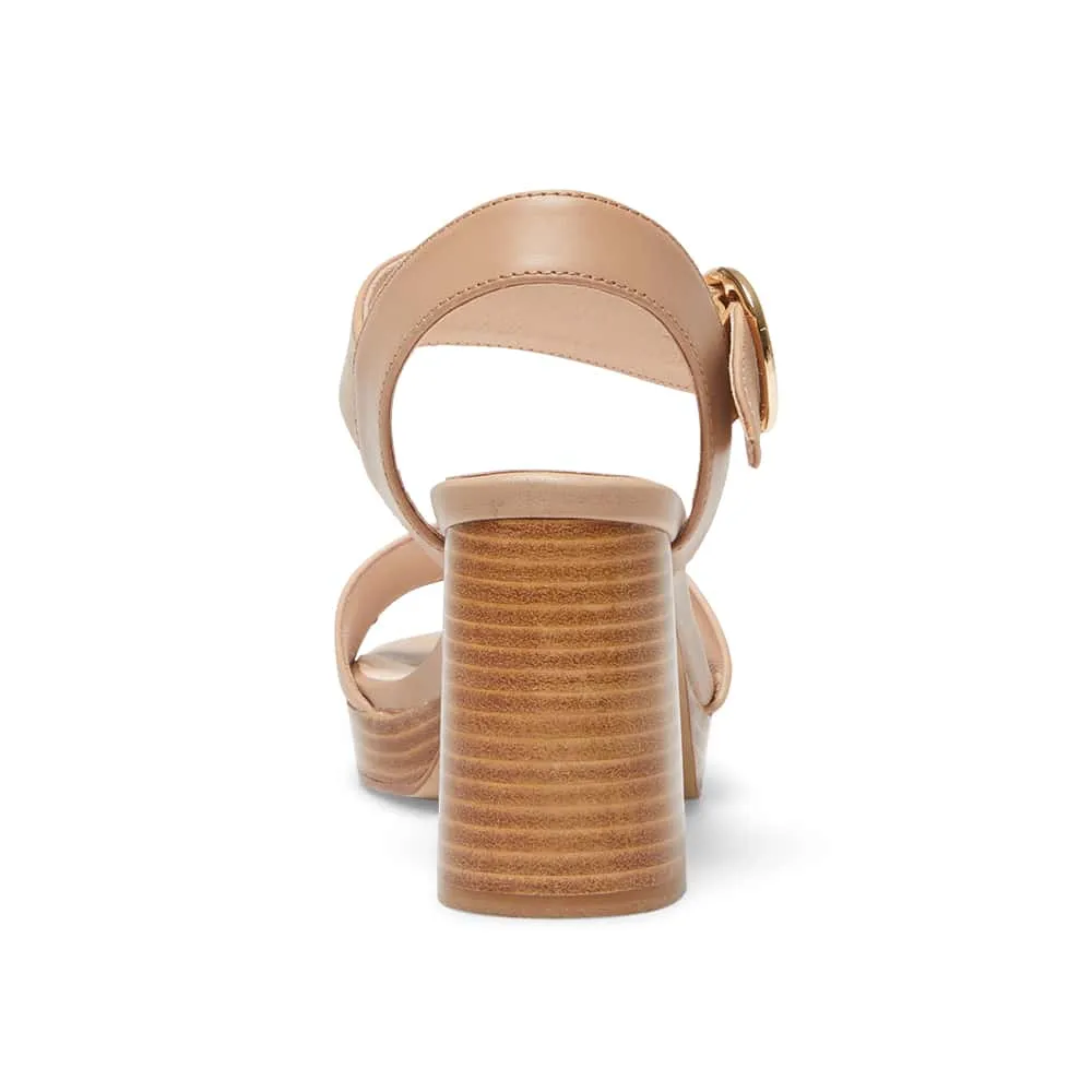 Petra Heel in Nude Leather