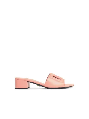 Pink Calfskin Leather Slippers