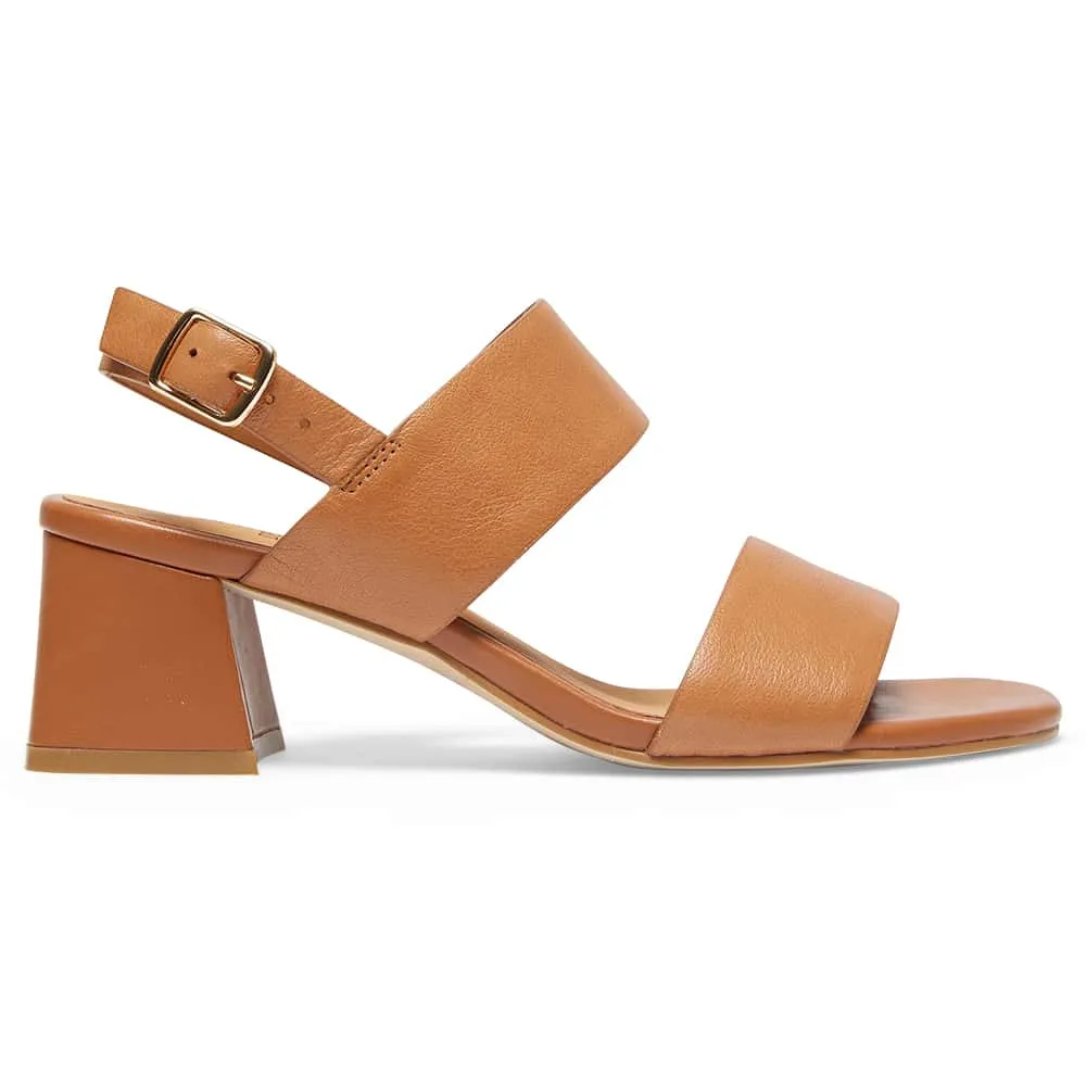 Plato Heel in Tan Leather