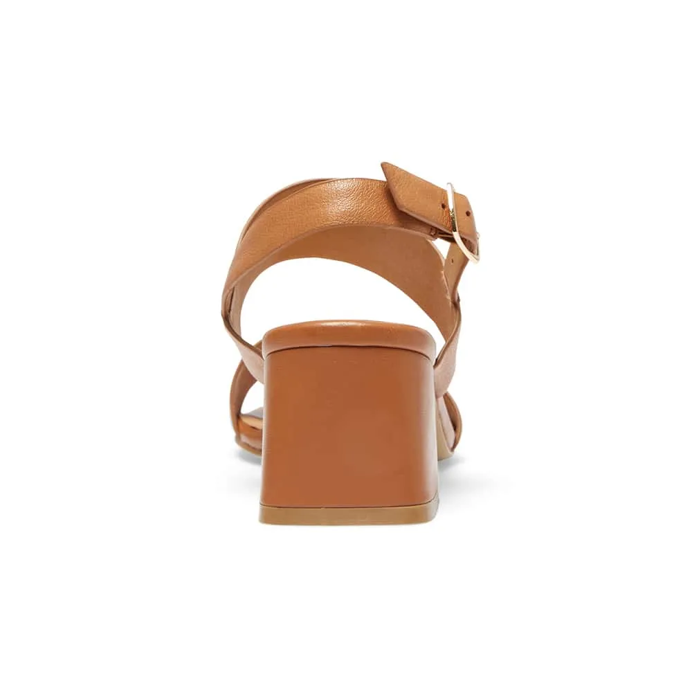 Plato Heel in Tan Leather