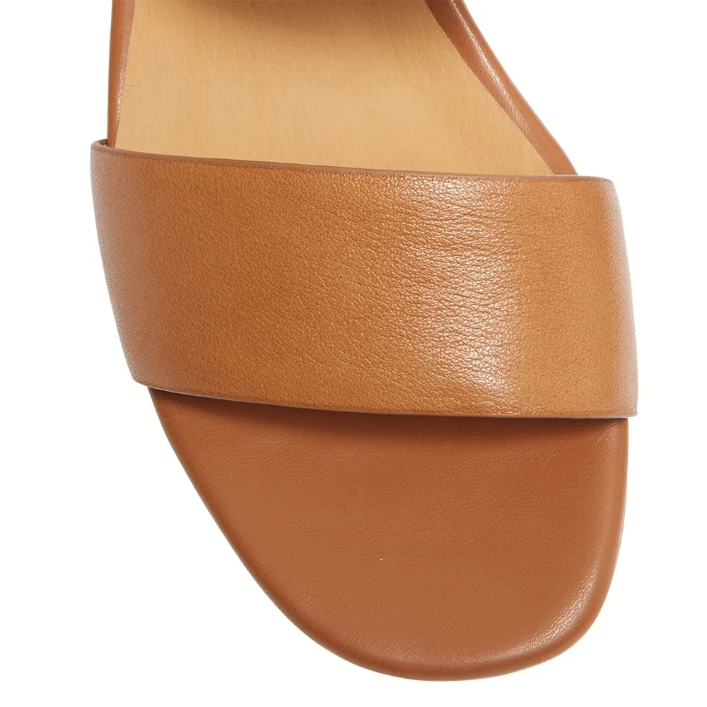 Plato Heel in Tan Leather