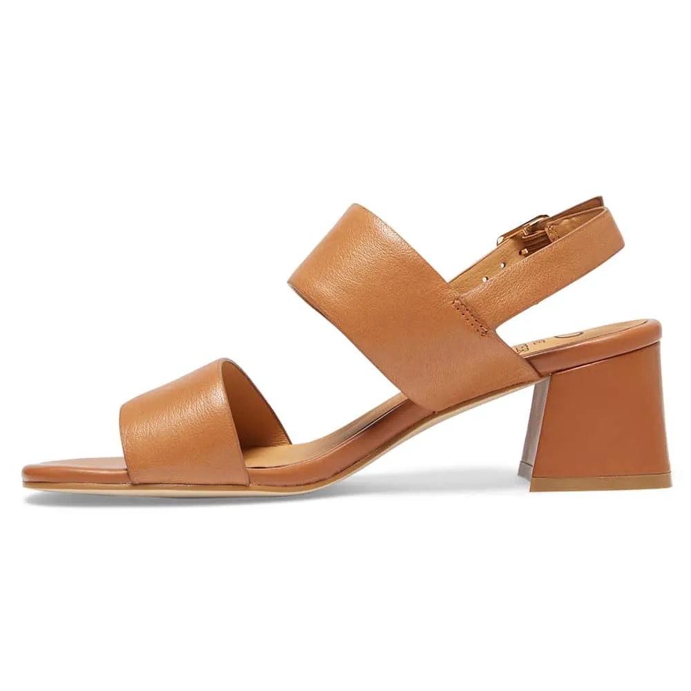 Plato Heel in Tan Leather
