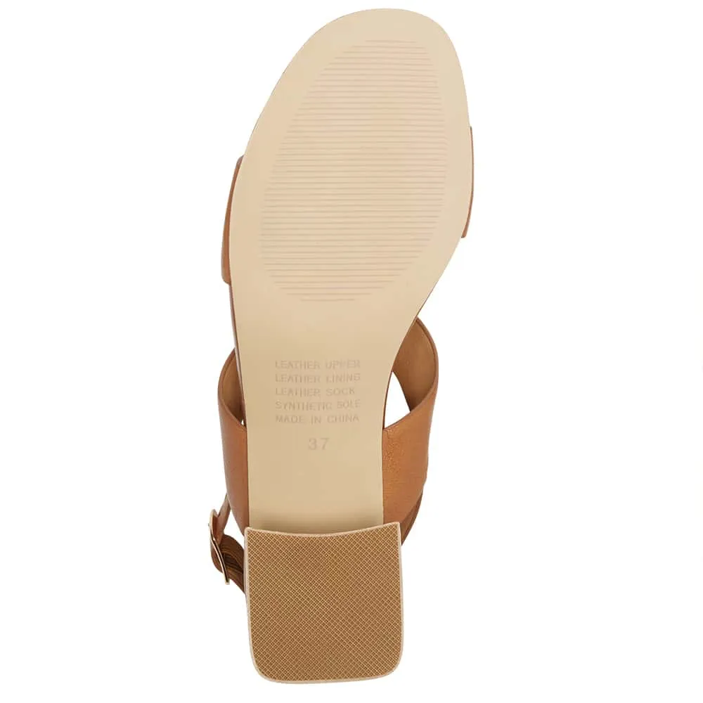 Plato Heel in Tan Leather