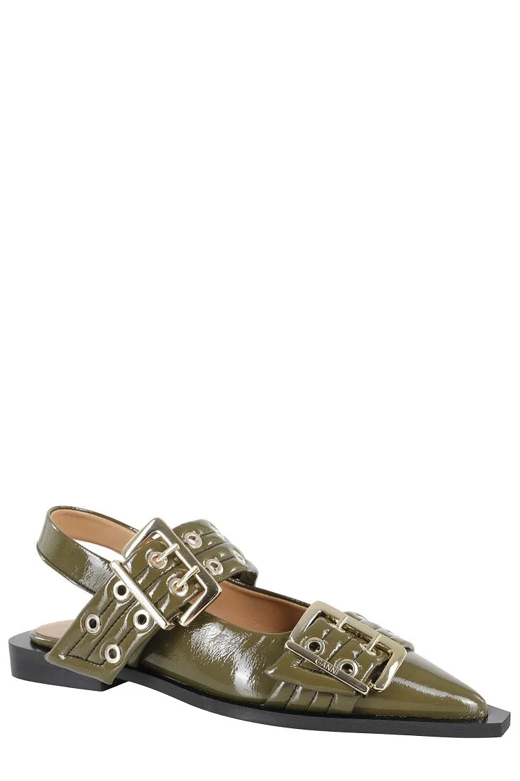 Pointed Toe Slingback Ballerinas