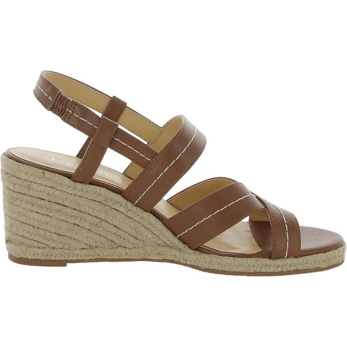 Polly Mid Womens Faux Leather Slingback Wedge Sandals