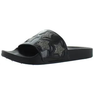 Pool Splash Womens Casual Rhinestone Slide Sandals