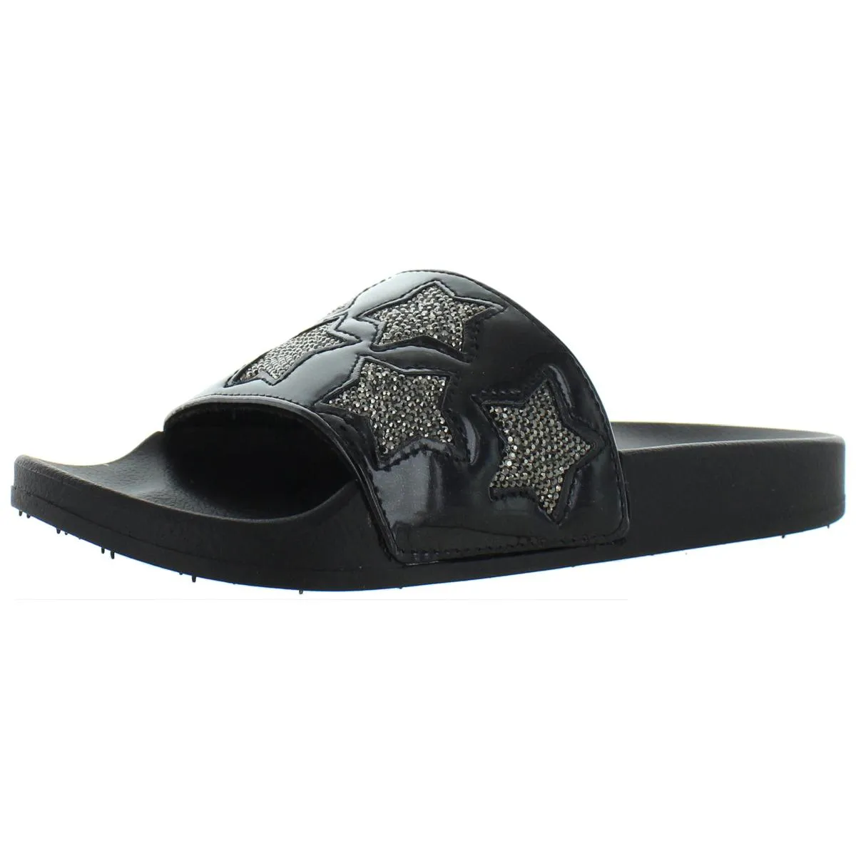 Pool Splash Womens Casual Rhinestone Slide Sandals