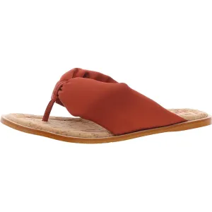 Poppy Womens Faux Leather Slip On Slide Sandals