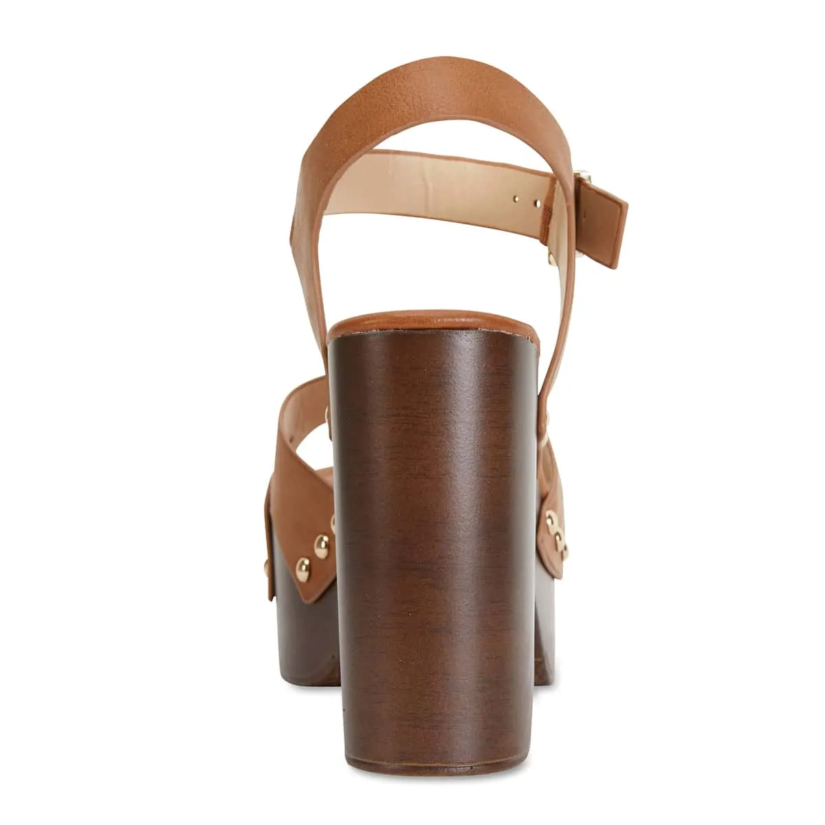 Post Heel in Tan Smooth