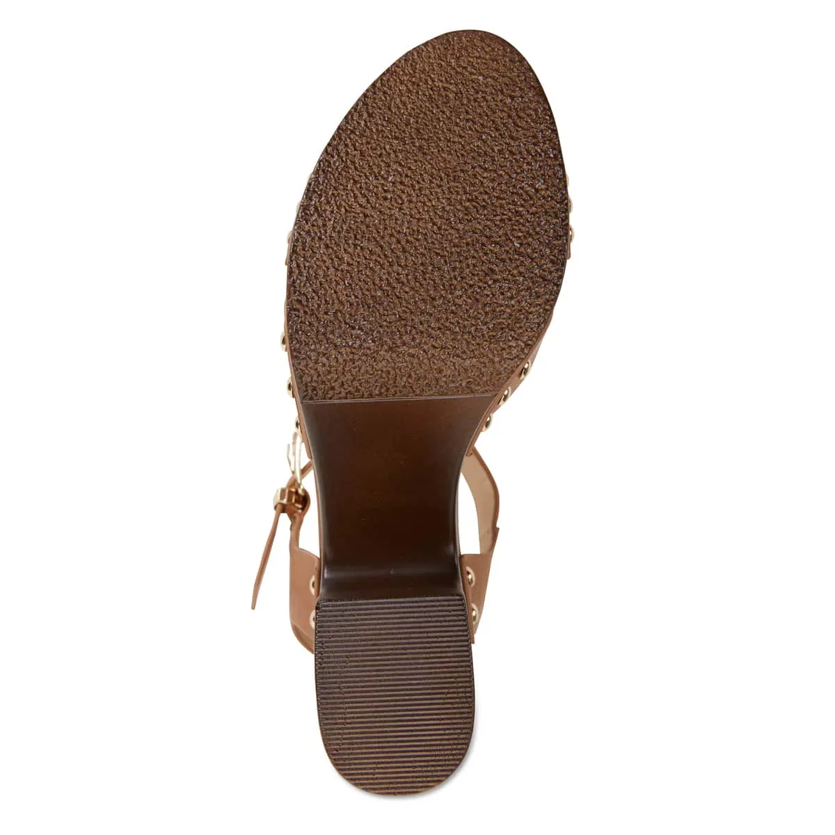 Post Heel in Tan Smooth