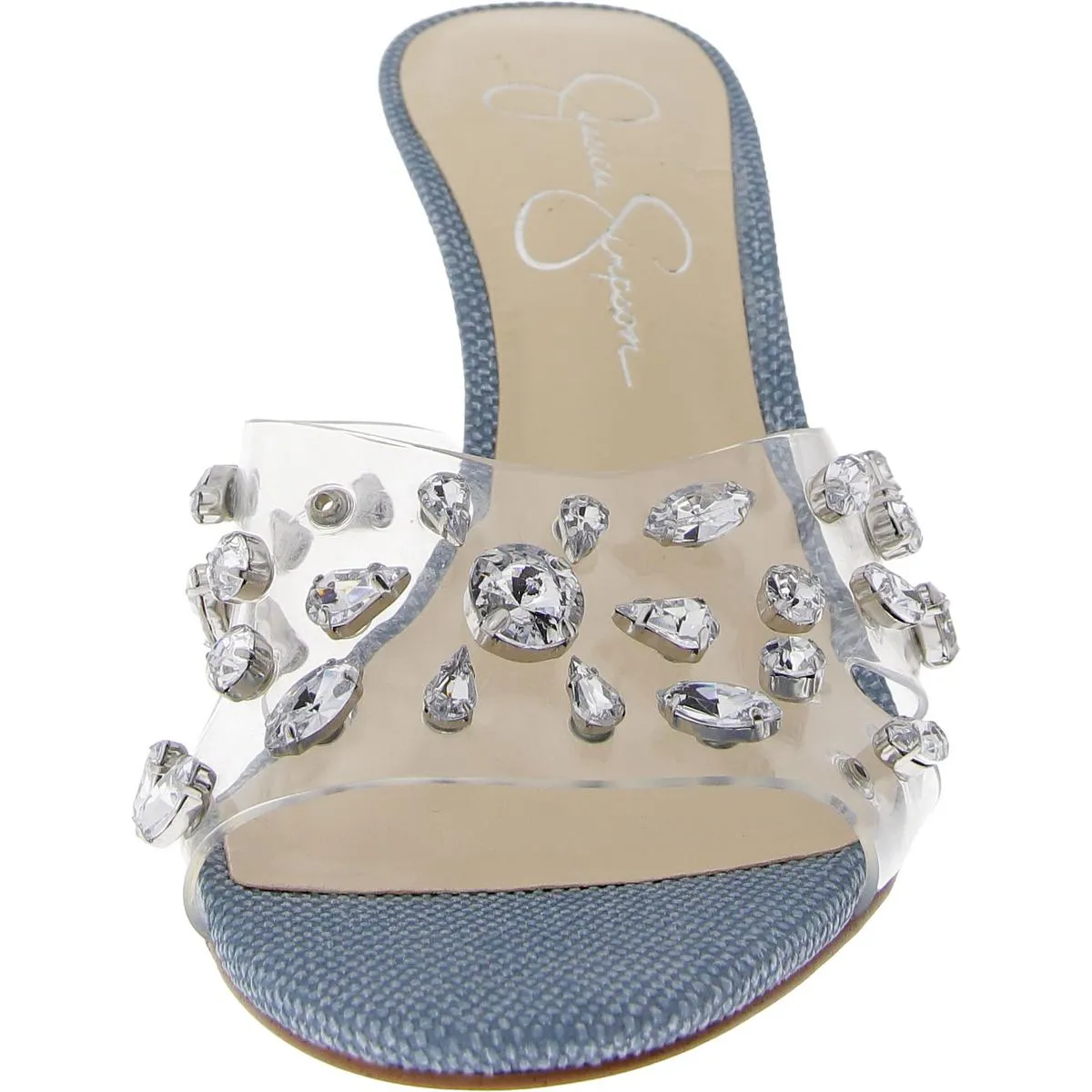 Primana Womens Jeweled Textured Slide Sandals