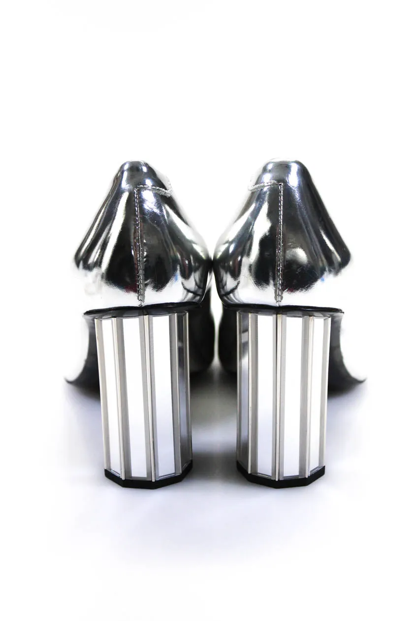 Proenza Schouler Silver Mirror Pointed Toe Pumps