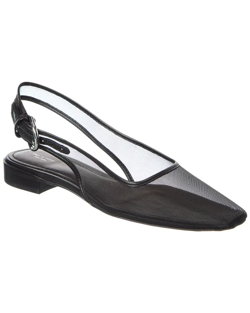 rag & bone Astra Mesh & Leather Slingback Flat