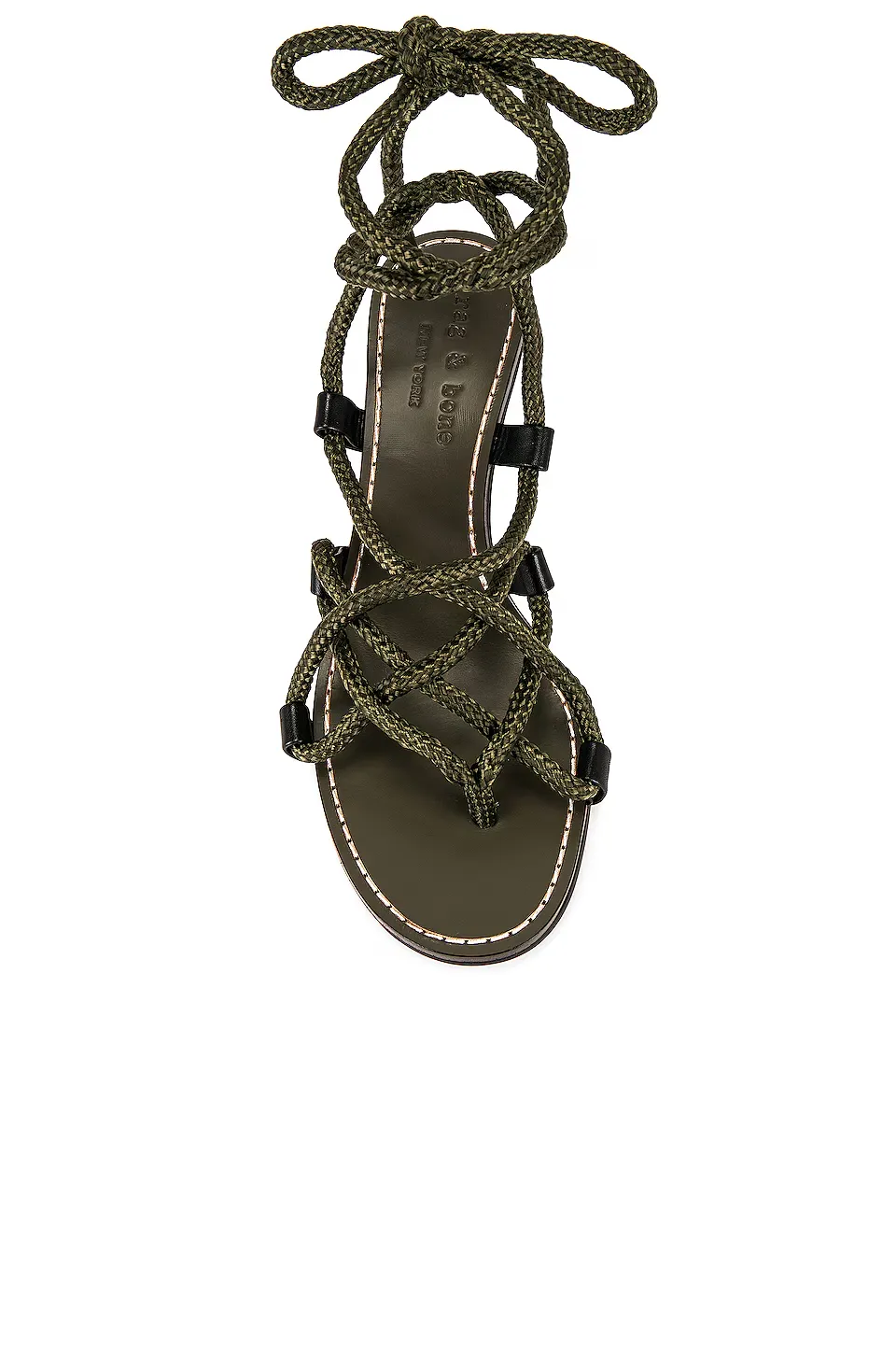 Rag & Bone Infinity Sandal Women's US 8 Olive Night Ankle Tie Block Heel KHD737