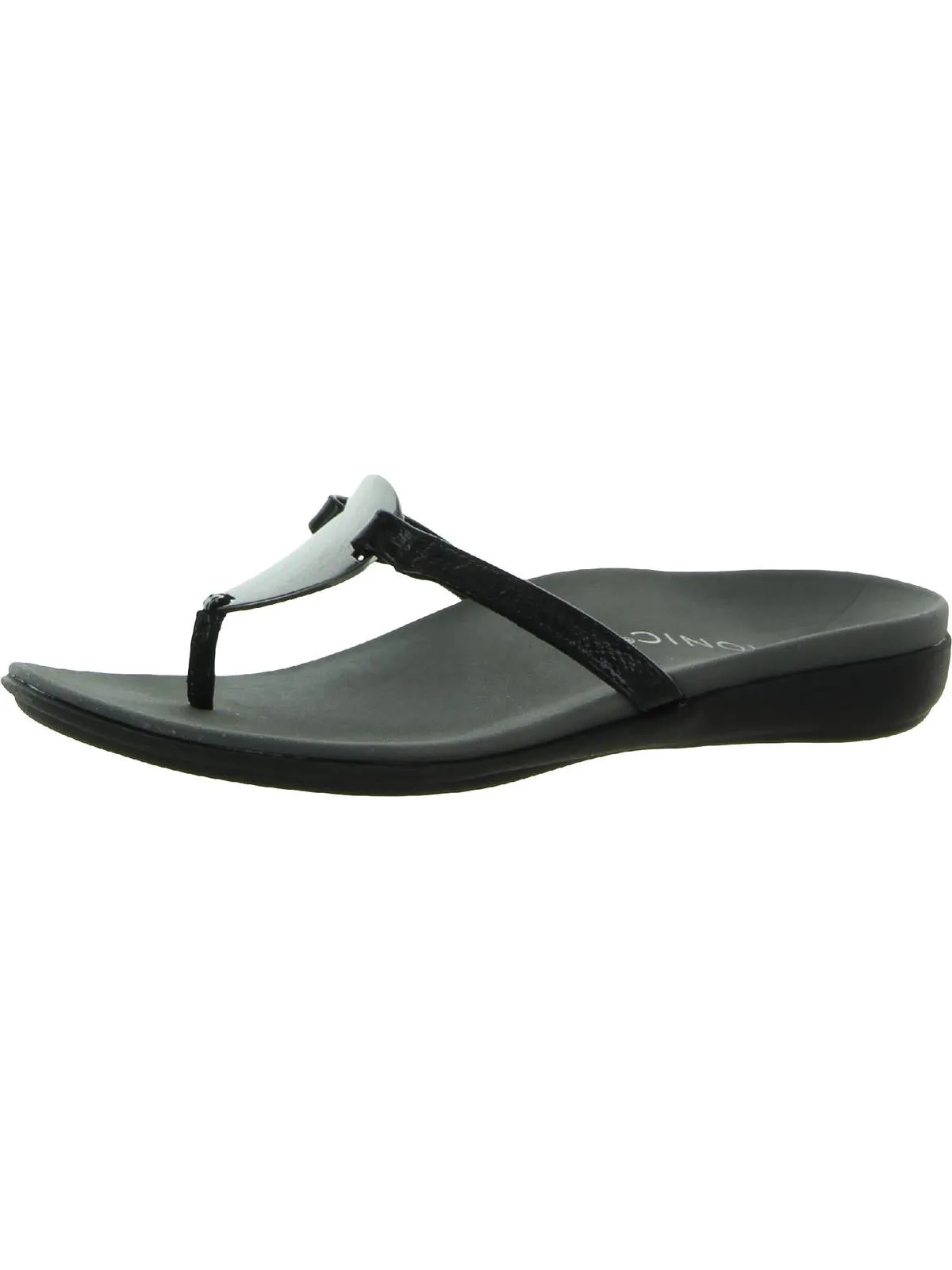 Raysa Womens Patent Leather Thong Flip-Flops