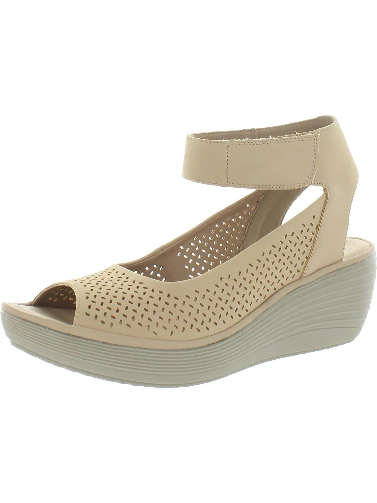 Reedly Jump Womens Nubuck Ankle Strap Wedge Sandals
