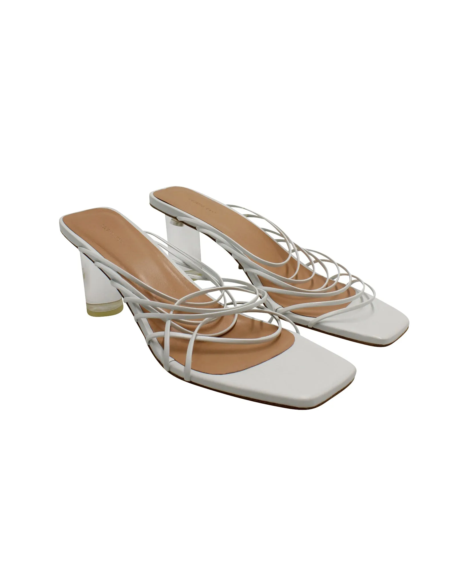 Rejina Pyo Strappy Zoe Sandals in White Leather