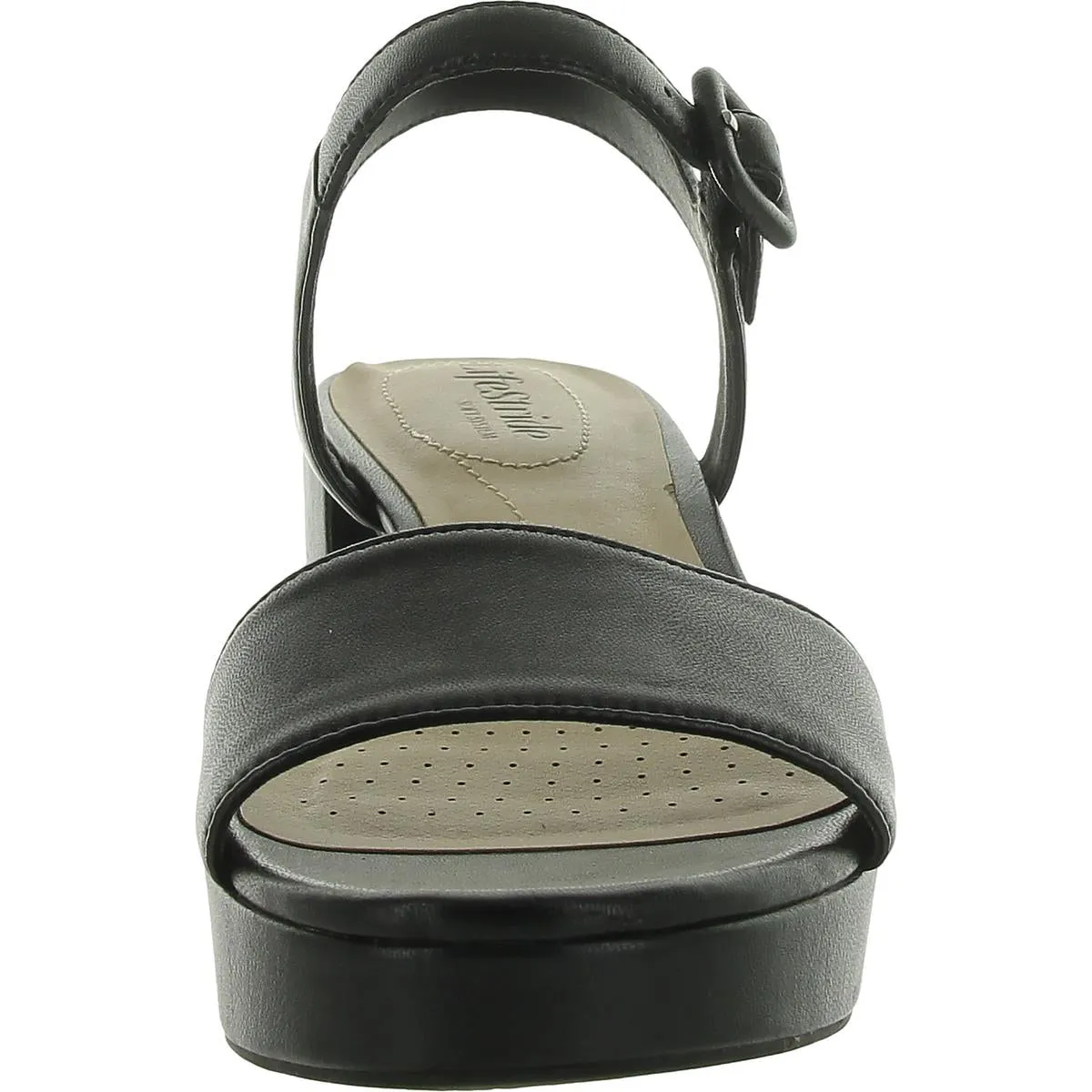 Rhythmn Womens Buckle Faux Leather Slingback Sandals