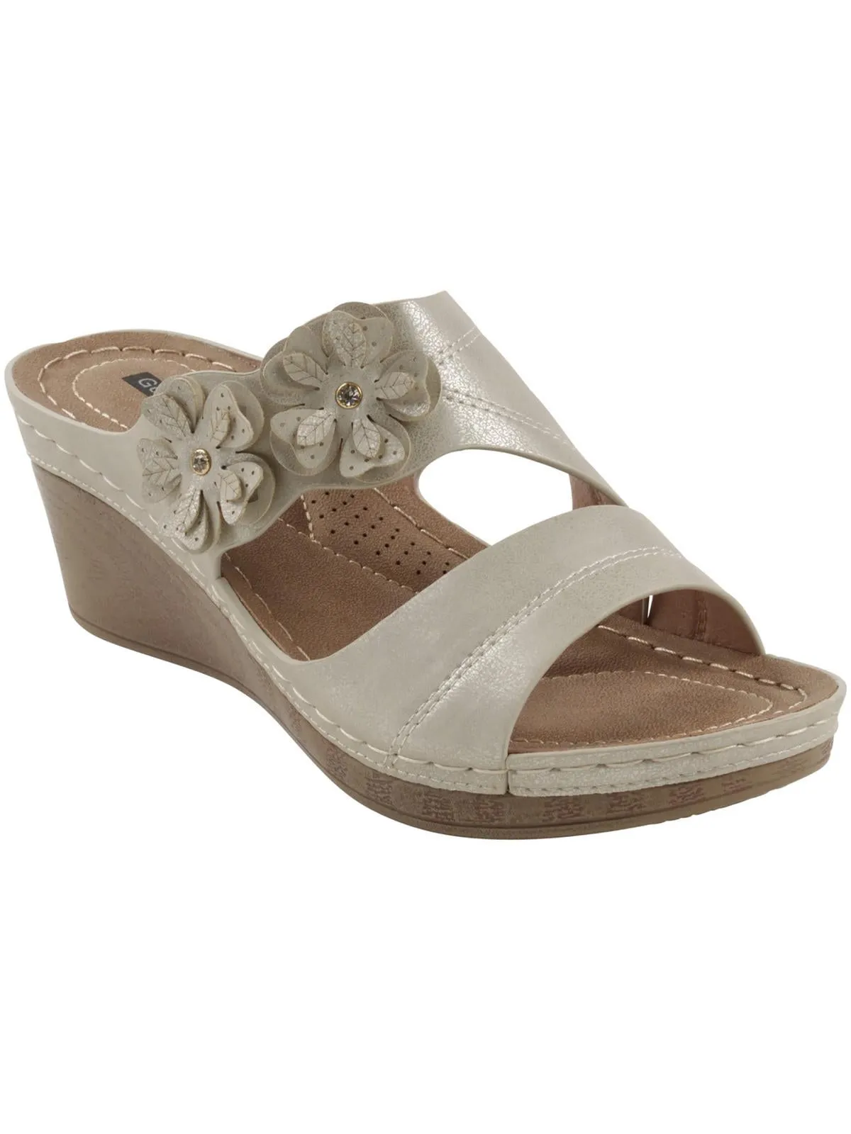 RITA Womens Comfort Insole Faux Leather Wedge Sandals