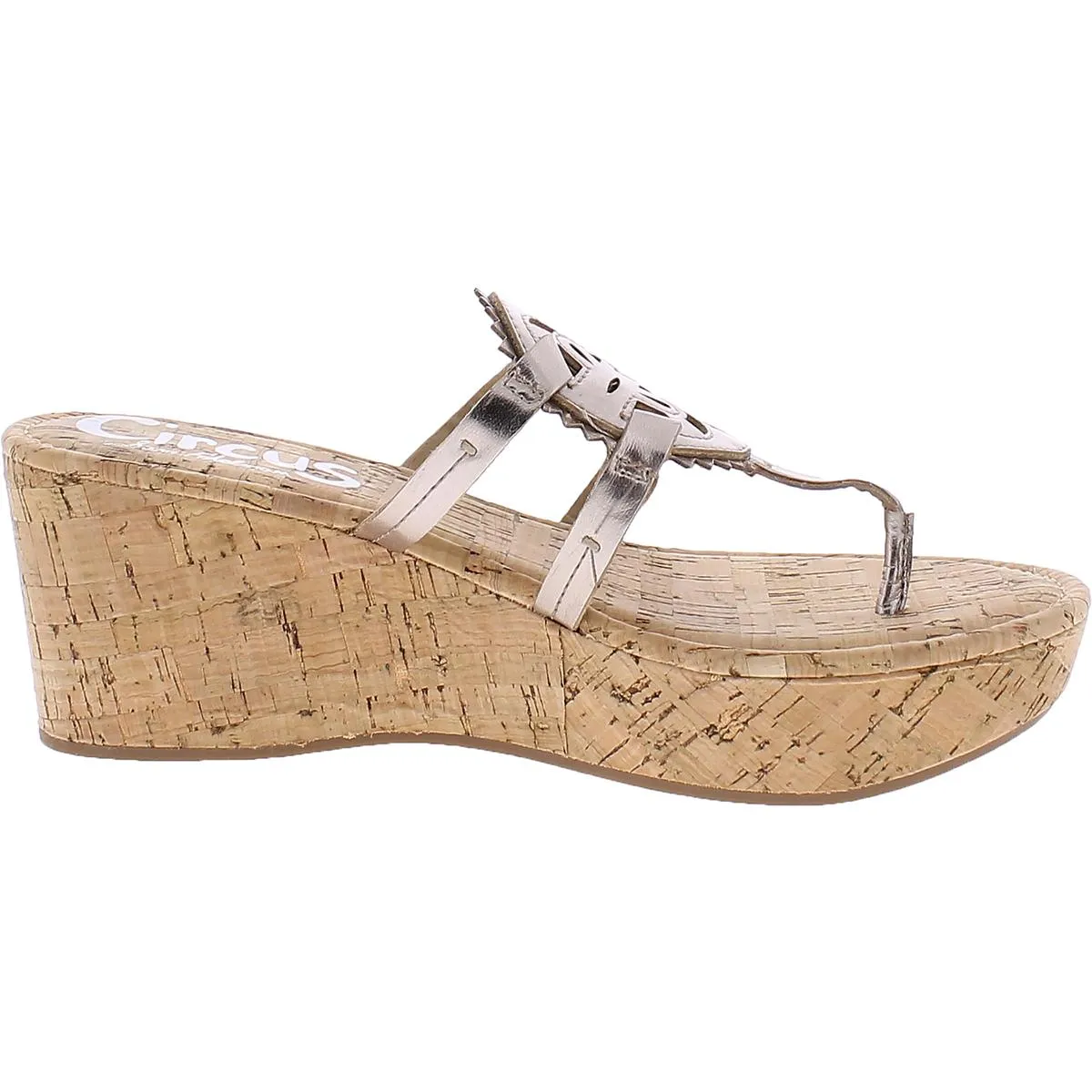 Rocky Womens Lined Cork Slip On Wedge Sandals