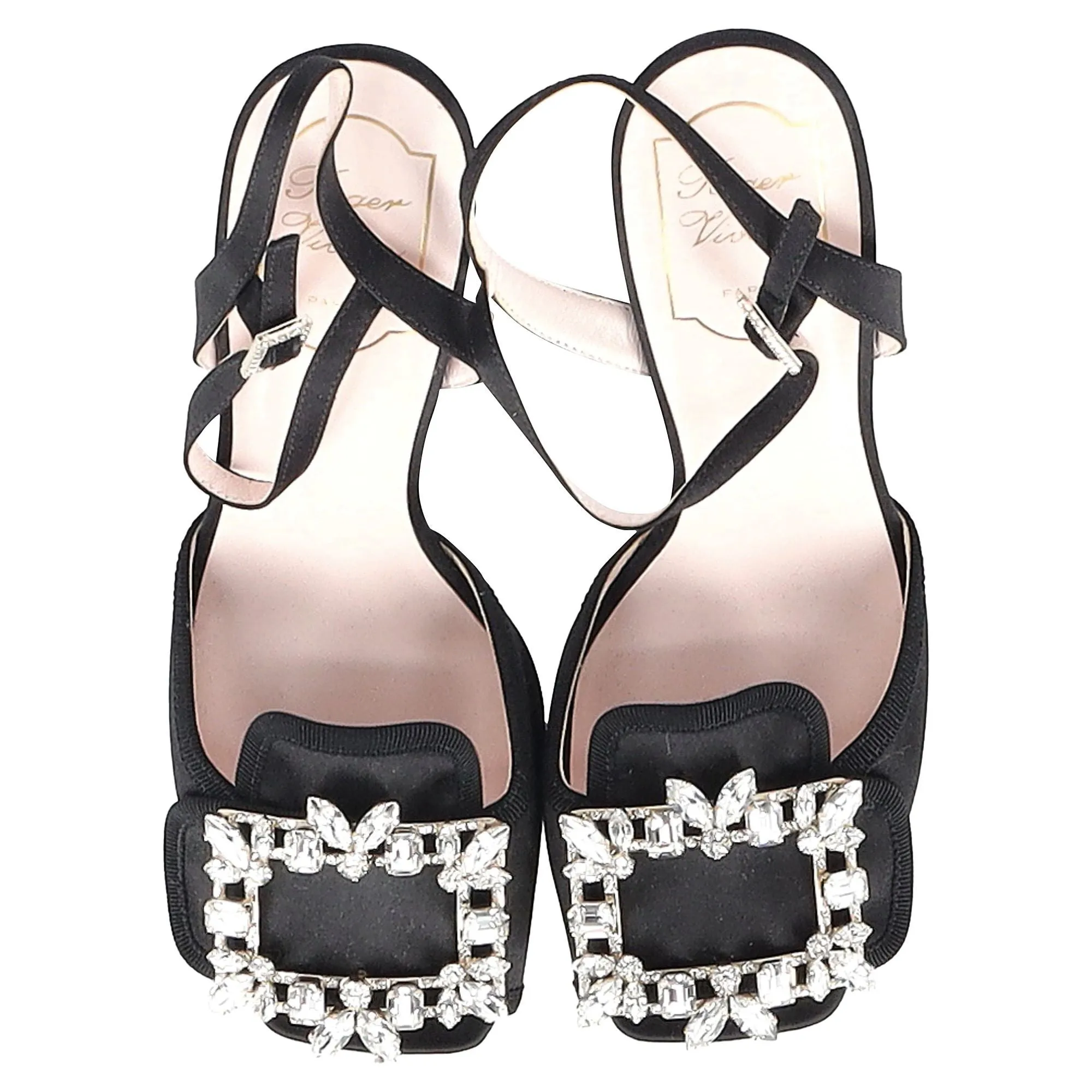 Roger Vivier Crystal Buckle Platform Sandal Heels