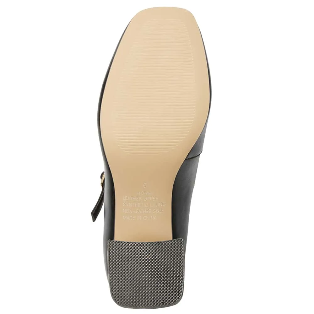 Roma Heel in Black Leather