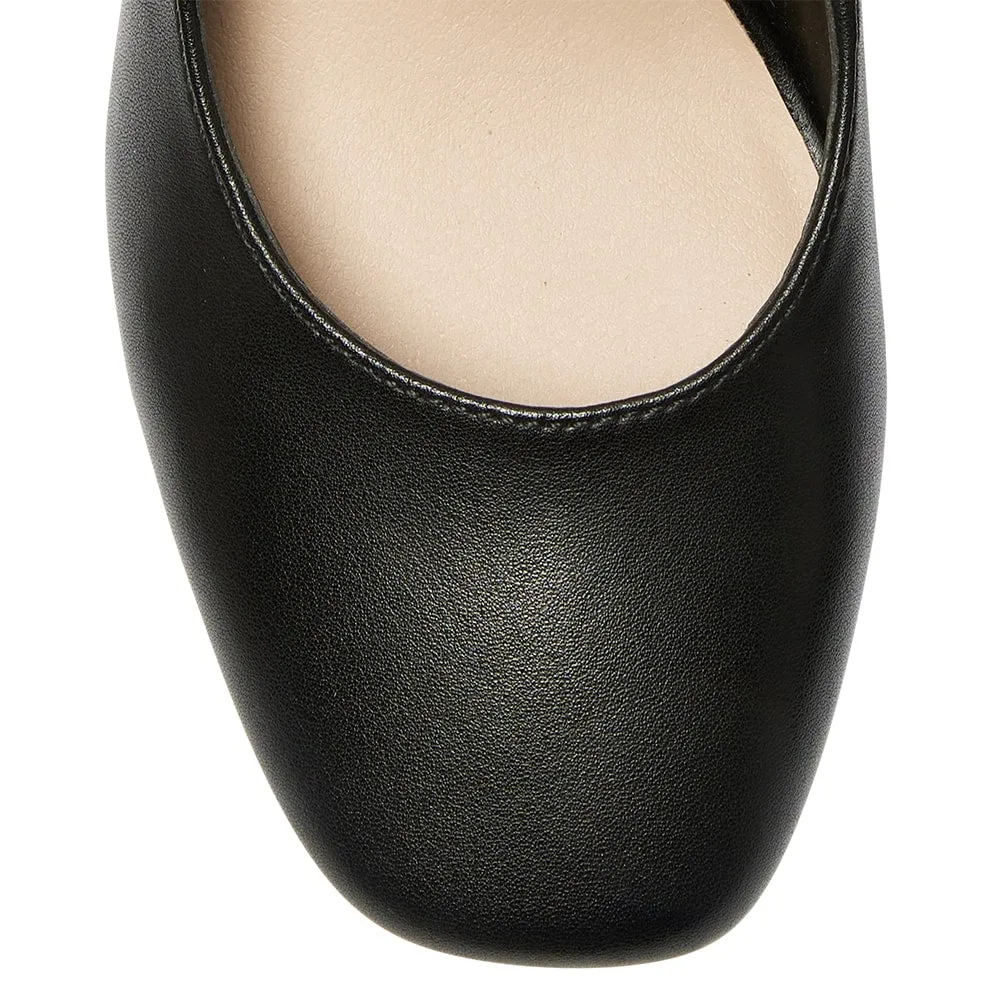 Roma Heel in Black Leather