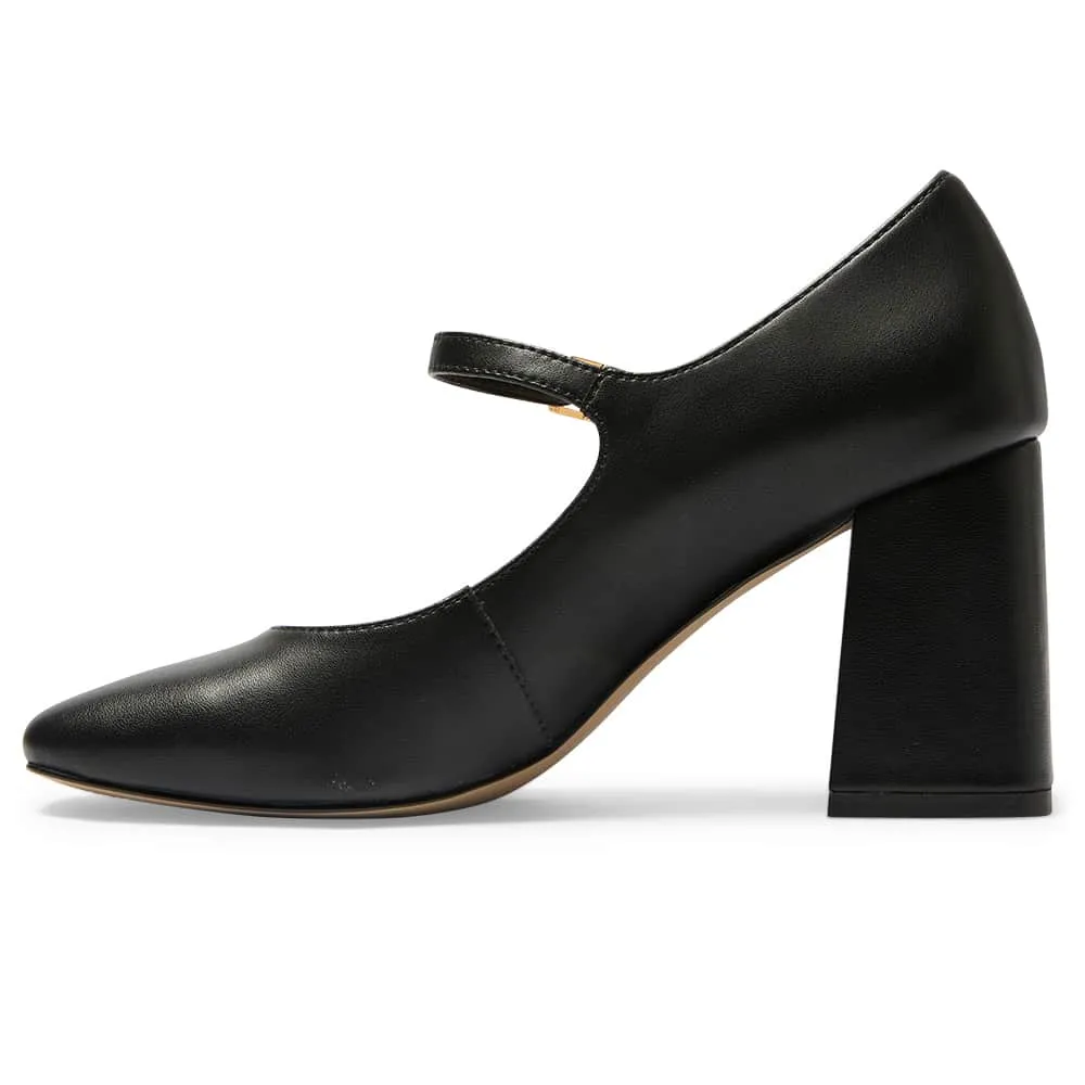 Roma Heel in Black Leather