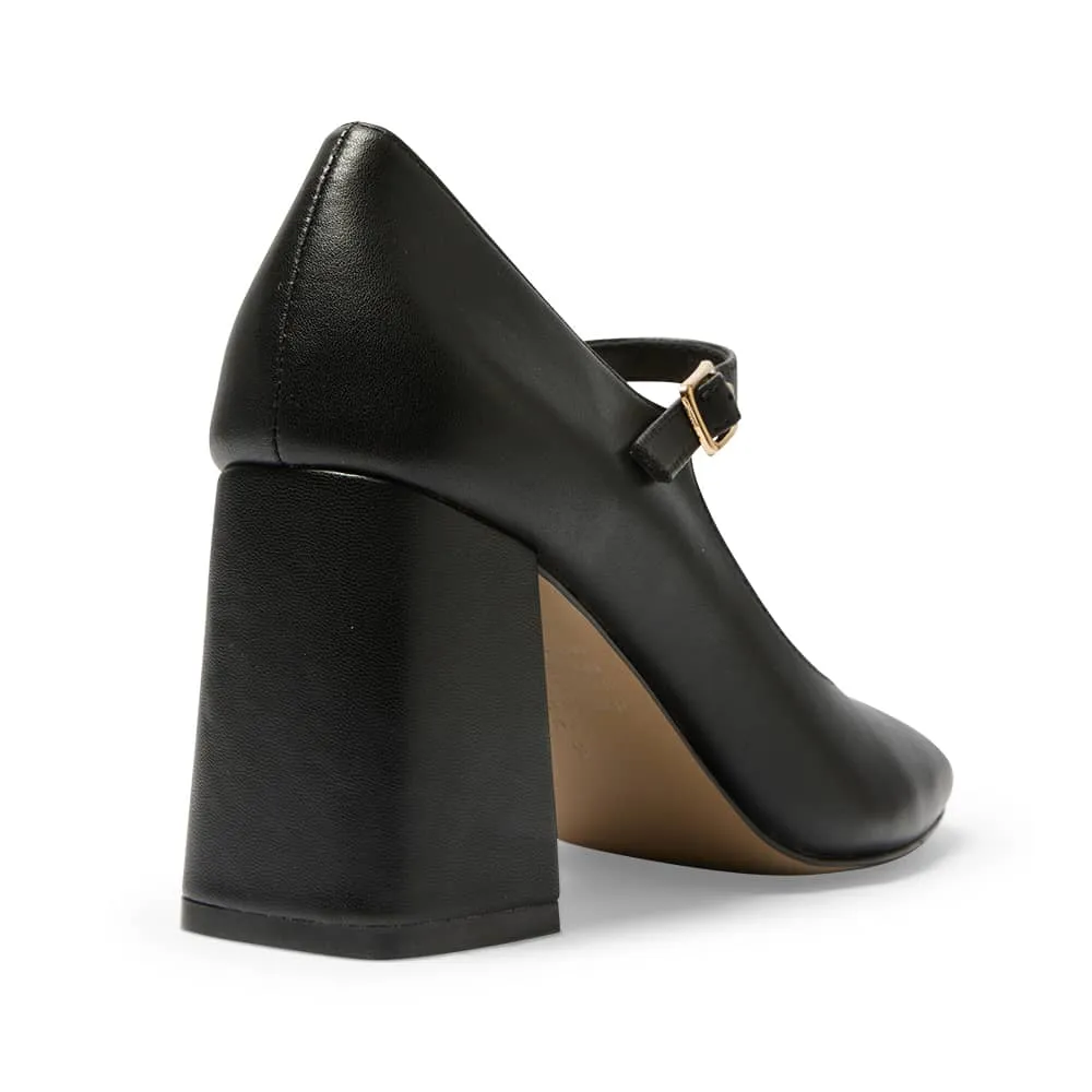 Roma Heel in Black Leather