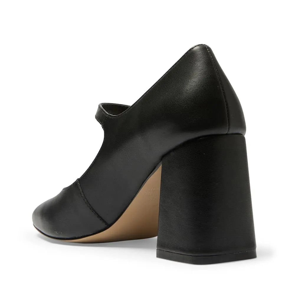 Roma Heel in Black Leather