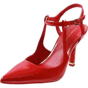 Romi Ankle Slingback Pumps Womens Buckle Crinkled Ankle Strap