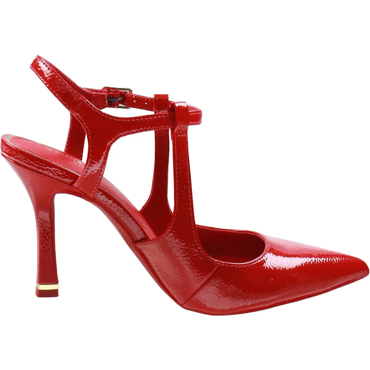 Romi Ankle Slingback Pumps Womens Buckle Crinkled Ankle Strap